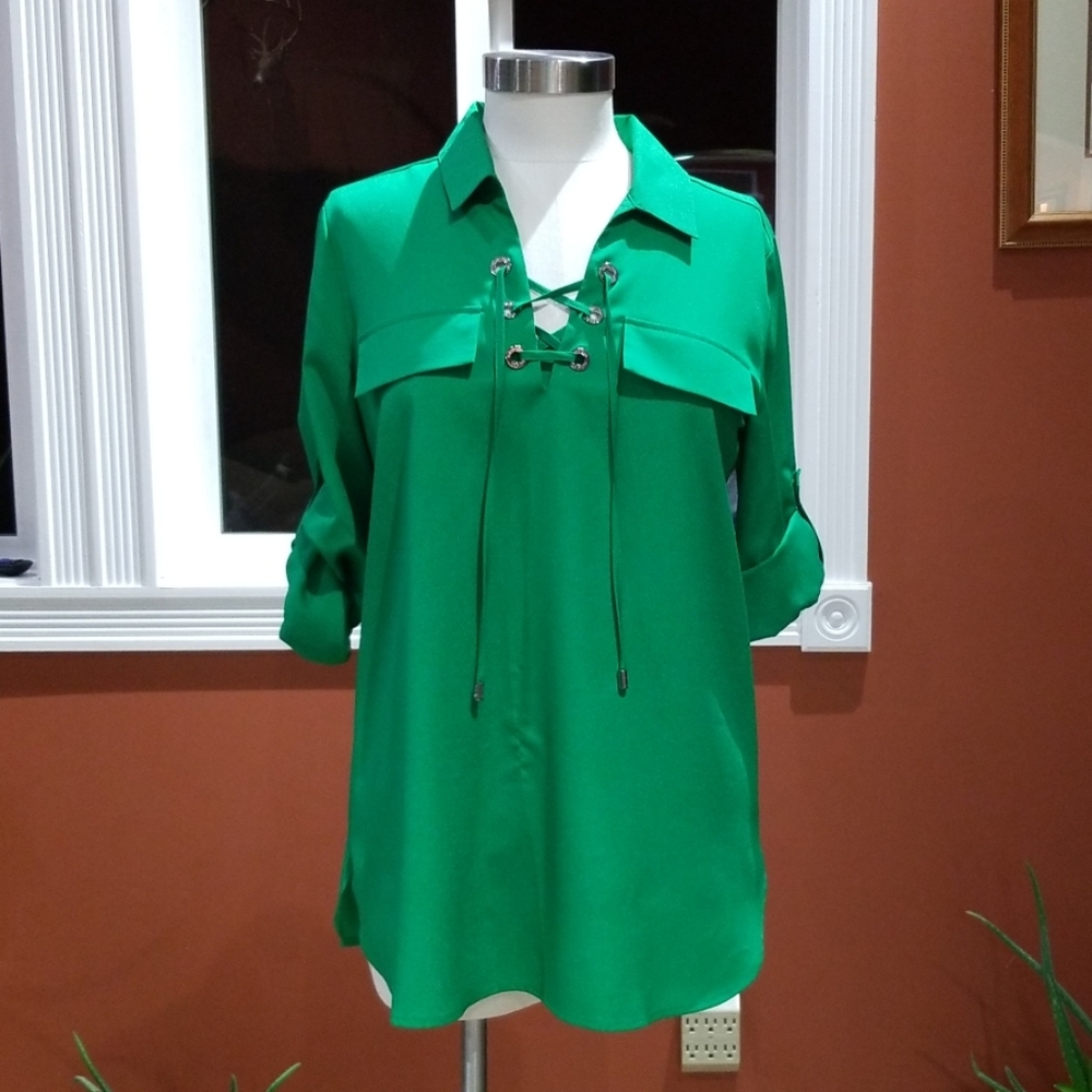 Calvin Klein emerald green blouse